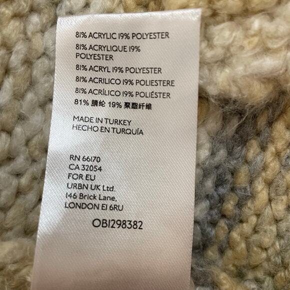 Anthropologie Striped Open Knit Cardigan Sweater Beige Gray Women’s Small - Picture 6 of 7